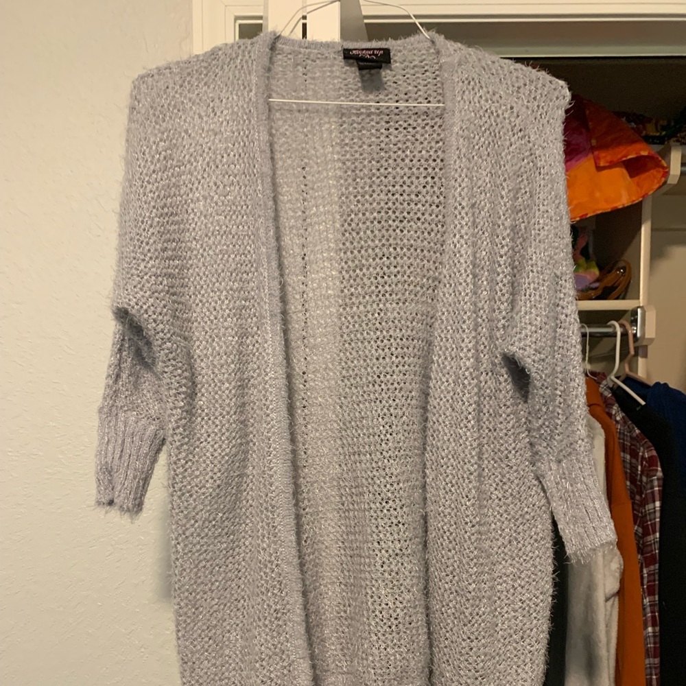 Fuzzy grey cardigan